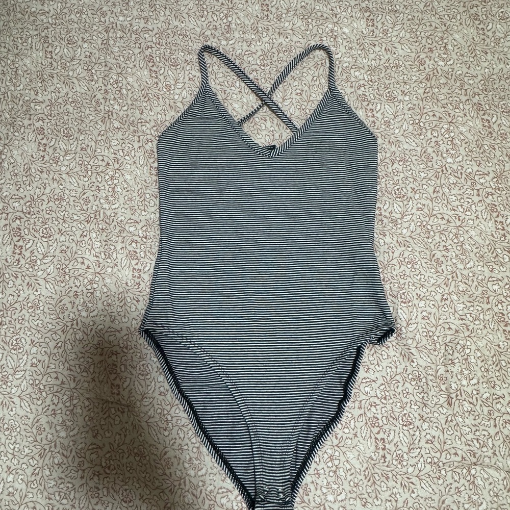Striped Bodysuit - Black and White